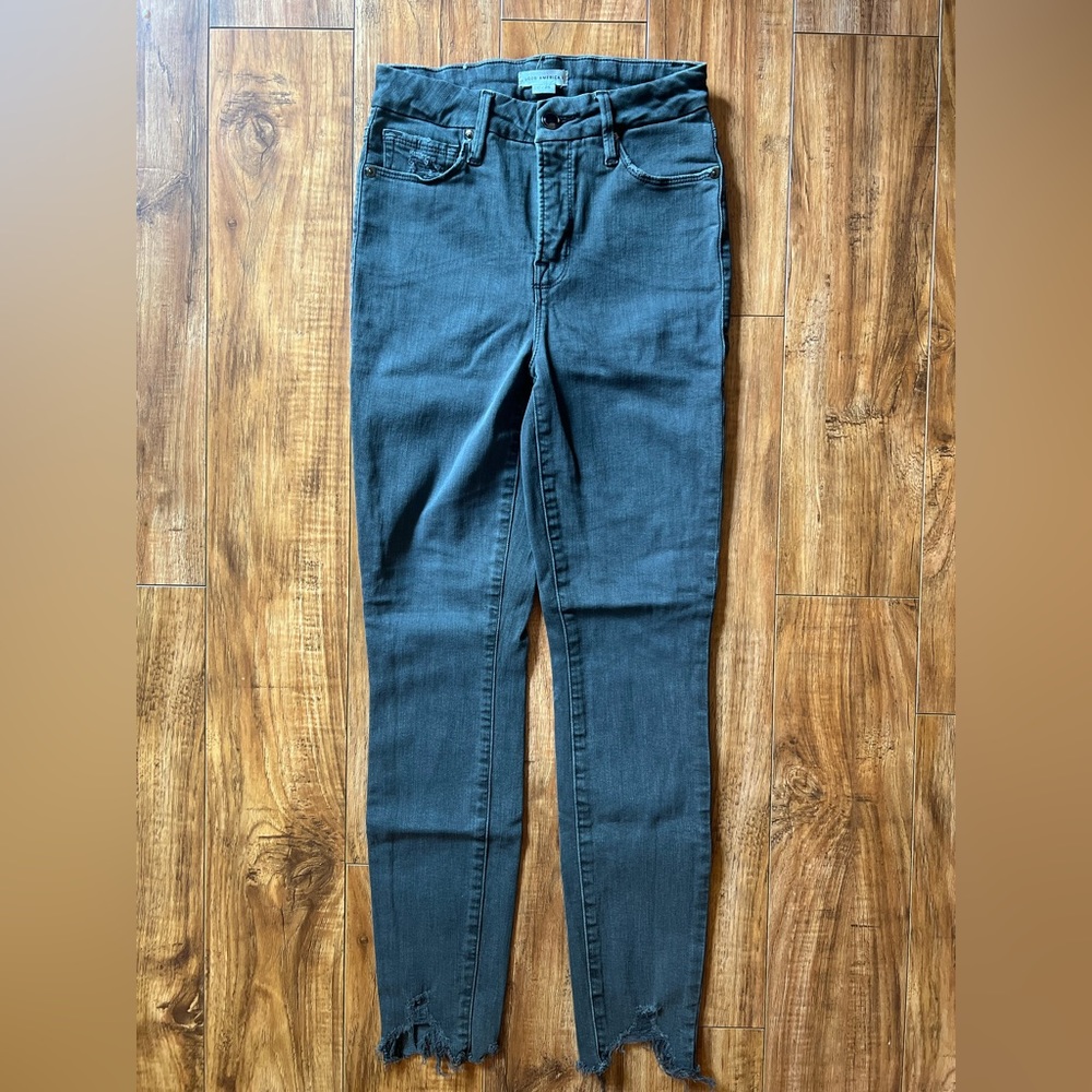 Madewell skinny jeans with ripped hem